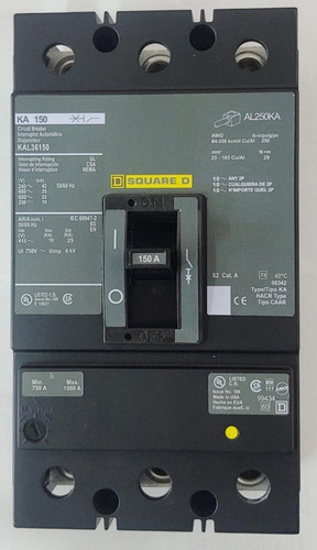 Interruptor Termomagnetico Scuare D Ka150