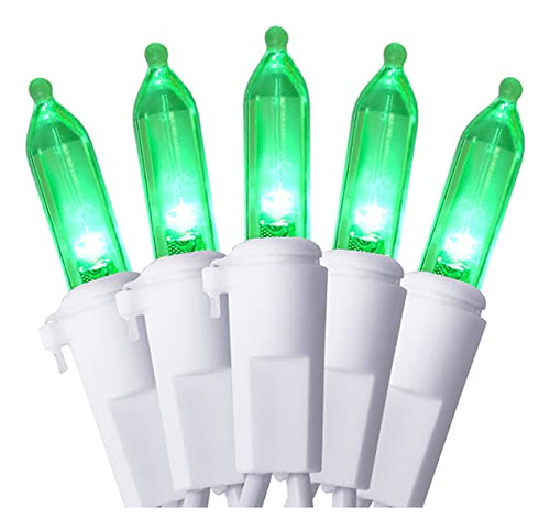Luces Navideñas Led Azules, 100 Cuentas, Cable Blanco 26.9