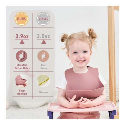 Justbeen Silicone Babs Babs De 2 Bpa Impermeable, Suave Y Un