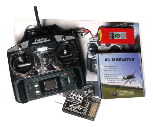 Rádio Futaba T6ex 2.4ghz 6-canais + Receptor + Simulador Rc (Usado)