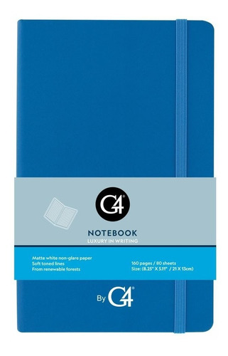 Libreta Cuaderno Pasta Dura Textura Suave 80 Hojas Raya G4 T