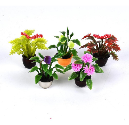 Set De 5 Macetas Para Flores Puppenhaus Modell Garten, 2 Uni