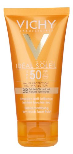 Protector solar Vichy Idéal Soleil FPS 50 BB Toque Seco Color en pomo de 50 mL