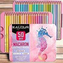 Set 50 Lápices Colores Kalour Caja Metálica