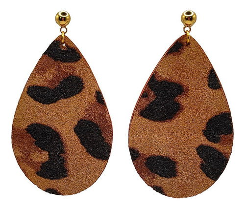 Aros De Cuero, Lágrimas Camel Print