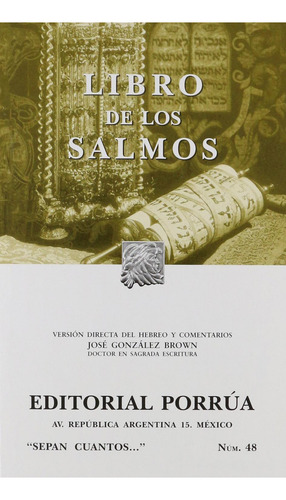 Libro de los salmos: No, de Sin ., vol. 1. Editorial Porrúa, tapa pasta blanda, edición 6 en español, 2015