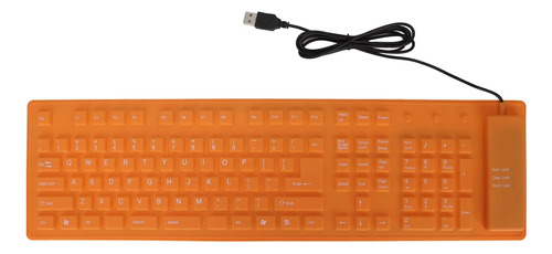 Teclado Plegable Silicona Con Cable Yoidesu/naranja