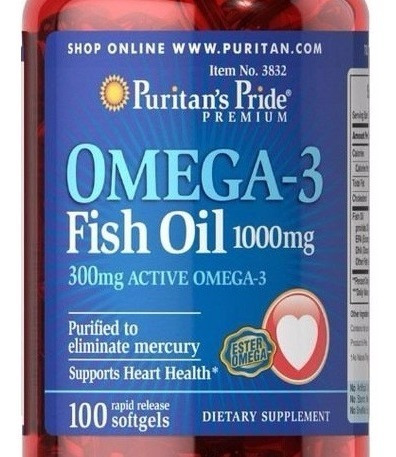 Omega 3 Fish Oil 1.000 Mg Puritan´s Pride 200 Softgels