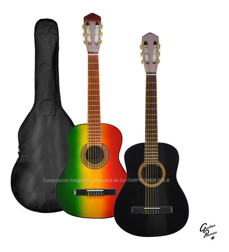 Imagen 8 de 10 de Guitarra Criolla Colores Funda Pua Mediana 3/4 Niño + Envio