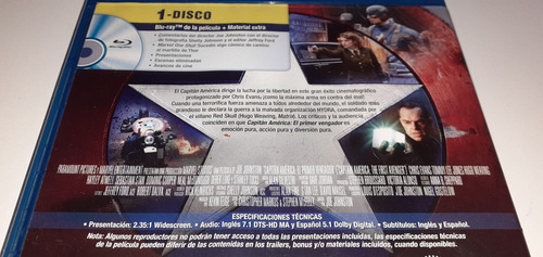 Blu-ray Capitán América El Primer Vengador..impecable !!!! (Usado)