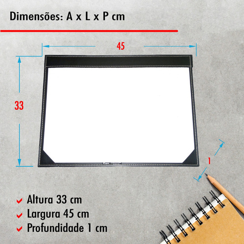 Porta Papel Planner A4 Risque Rabisque De Mesa Preto