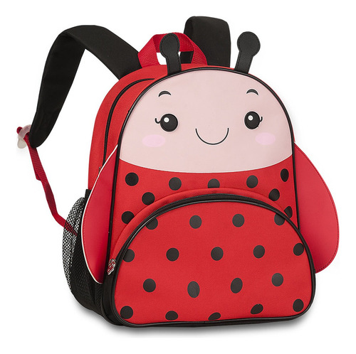 Mochila Escolar Pets Infantil Zoo Bichinhos Animais Feminina Cor Joaninha