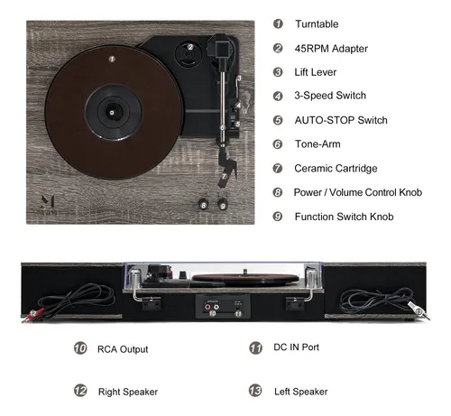 Mpk - Tocadiscos Bluetooth, Sistema De Alta Fidelidad Con A.