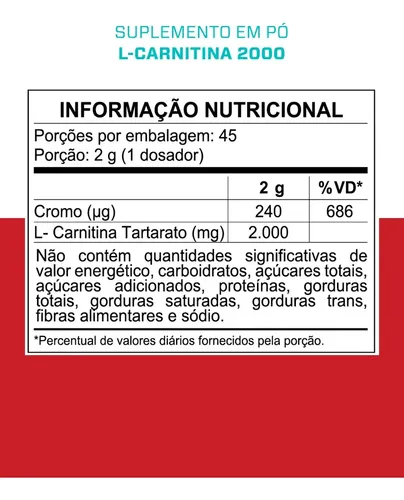 l carnitina bula L-Carnitina 2000mg com Cromo em P 90g L-Carnitina: Para que serve? Como