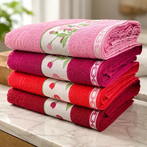 Kit 4 Toalhas De Banho Banhao Grande Gigante 100% Algodao Kit Feminino Florido
