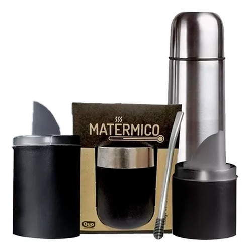 Set Matero Equipo Mate Completo Termo Acero Inox Bombilla 