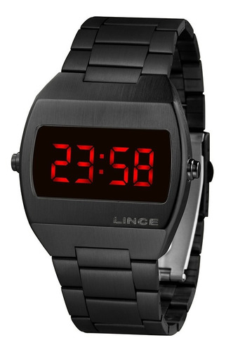 Relogio Lince Mdn4620l Vxpx Digital Black Led Vermelho