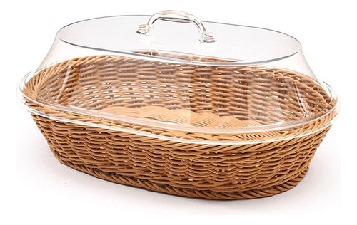 Z Novo Cesta Redonda De Pão De Frutas De Vime Com Tampa