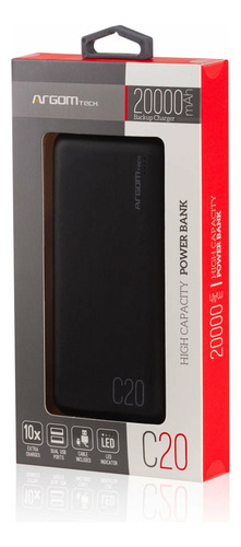 Power Bank Argomtech C20 Alta Capacidad 20000mah 2 Puertos