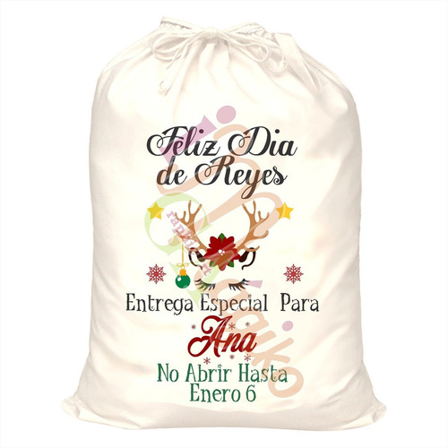 Imagen 4 de 9 de 2 Costal Para Día De Reyes Personalizado Chico 25x65 C Envio