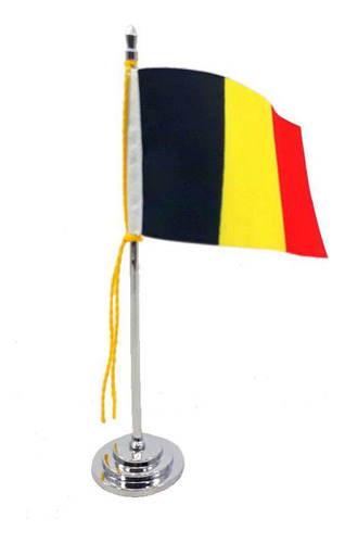 Mini Bandeira De Mesa Bélgica 15 Cm Poliéster