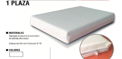Imagen 1 de 1 de Colchón Impermeable(100%) Antibacterial D15, Alt12- 1 Plaza