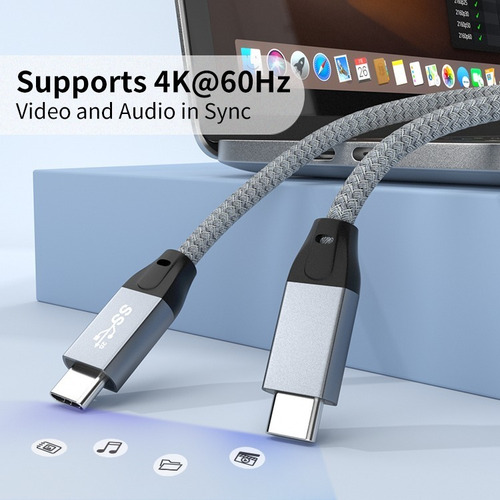 Cable Usb Tipo C Carga Rapida Hokobox 20gbps Thunderbolt 3