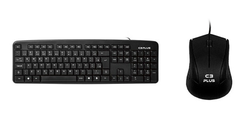 Kit Teclado E Mouse Usb Com Fio C3tech Macio Abnt2 Preto