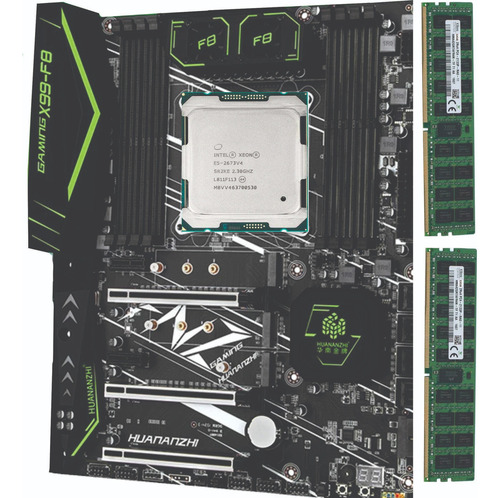 Kit: Placa X99 Huananzhi F8 + Xeon E5 2673 V4 + 64gb Ddr4 Cor Preto