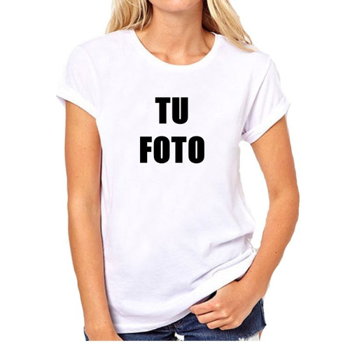 Remera De Mujer Personalizada Tu Foto Familia Evento Logo