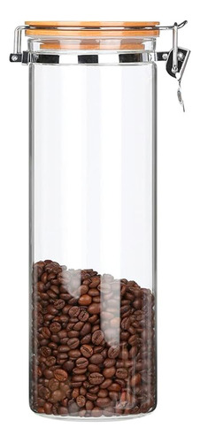 Recipiente Organizador Cristal Hermetico Bambu 1900ml 1 Pz Color Vidrio