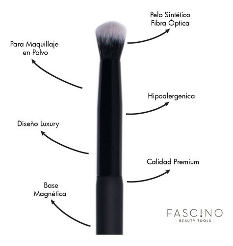 Imagen 7 de 9 de Set 4 Brochas Y Pinceles Prive Make Up Crueltyfree Fascino
