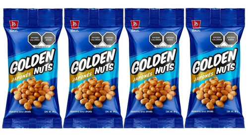 4 Cacahuates Barcel Golden Nuts Estilo Japonés 100g C/u
