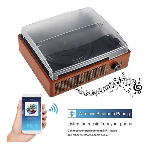 Reproductor De Vinilo Con Bluetooth, Tocadiscos Kedok