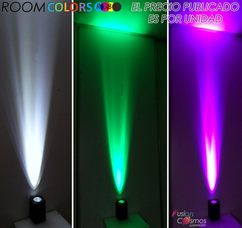 Imagen 8 de 10 de Bañador Led Efecto Rgb 3w C/ Lente Óptico Concentrdo Pack X3