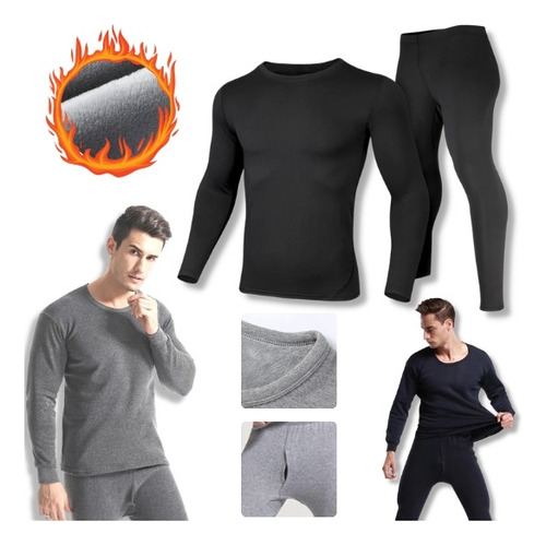 Conjunto Térmico Para Hombre Camiseta Y Calza Térmica Abrigo