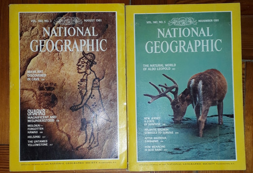 Lote X 2 Revista National Geographic En Inglés Año 1981