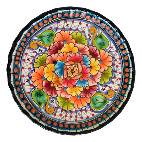 Plato De 25 Cm  3 Piezas Talavera Original 