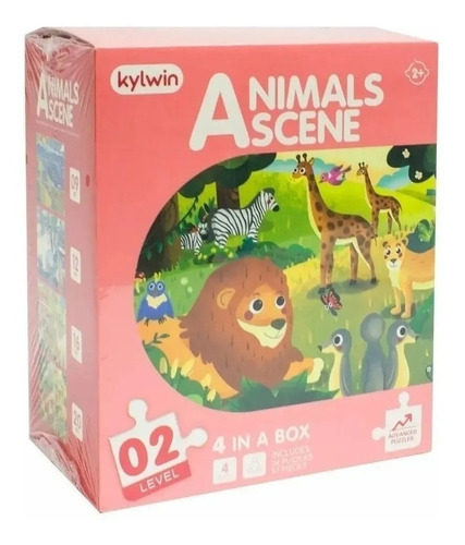 Rompecabezas Puzzle 57 Piezas 4 En 1 Animales Kylwin