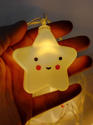 Estrella De Luces Led Carita Feliz Navidad Decoración Cuarto