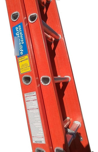 Escalera Dielectrica Fibra Extensible 16 Escalones 3.90 M Naranja