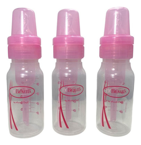 Biberones Dr. Brown's De 4 Oz Anticólicos Set De 3 Piezas Color Rosa