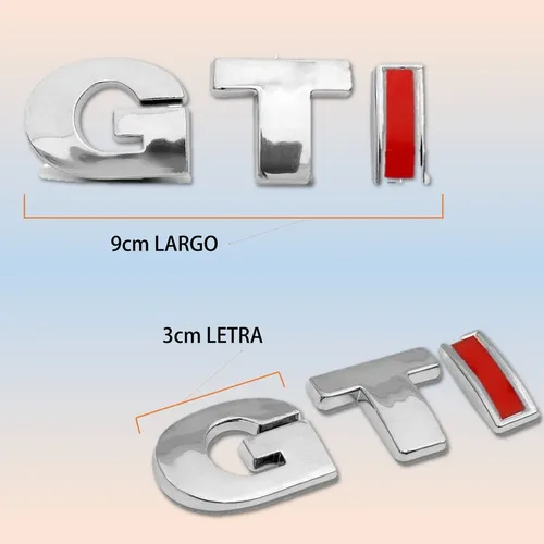 Emblema Cromado Gti Tapa Baul Gol 2002/2019