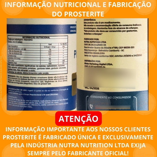 Prosterite Oficial Suplemento Glândula Inflamada Prostata 3u