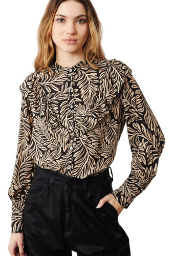 Camisa Voile Viscosa Mujer Wanama Hailey Berry Manga Larga 