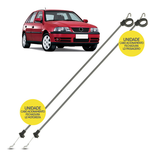 Cabo Fechadura Com Trava Porta Vw Gol 1998 1999 2000 2001