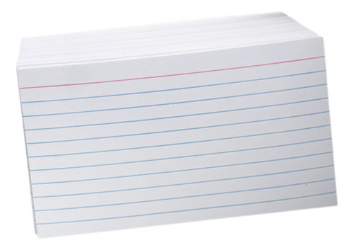 Tarjetas De Notas Rayadas, Fichas De 200 Hojas Blancas