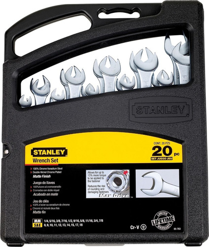 Juego De Llaves Combinadas Stanley PuLG/met 20 Piezas