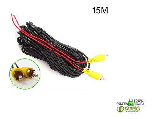 Cable Video 15m Av Camaras Retroceso Auto Camión Bus Ómnibus