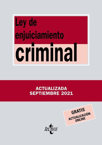 Ley De Enjuiciamiento Criminal, De Editorial Tecnos. Edito 